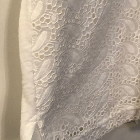 J. Crew White Lace Front Cotton T-shirt-Size Large-Worn 1x Spring Summer - Picture 3 of 8